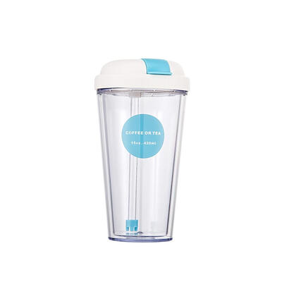 

Creative Juice Double Adult Straw Plastic Cup Male And Female Students Hand-held Car Coffee Cup