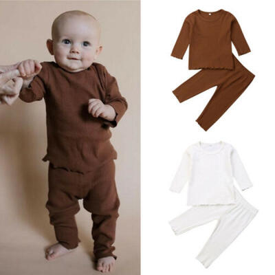 

UK Kid Toddler Baby Girl Boys Long Sleeve Tops T-shirt Pants Outfits Clothes Set