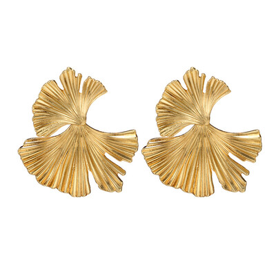 

Vintage Women Irregular Ginkgo Leaf Dangle Stud Earrings Statement Jewelry Gift