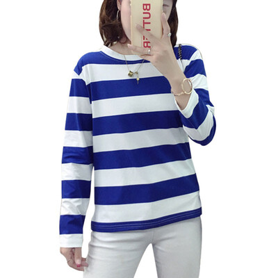 

Fashion Long Sleeve Striped Women T-shirt 2018 Autumn Female T-shirt Tops Tees