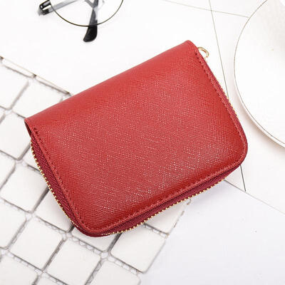 

Cards Cash Blocking Wallet Zipper Leather Card Bag Small Coin Purse For Women