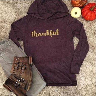

Women Ladies Long Sleeve Blouse T Shirt Hooded Sweatshirt Jumper Pullover
