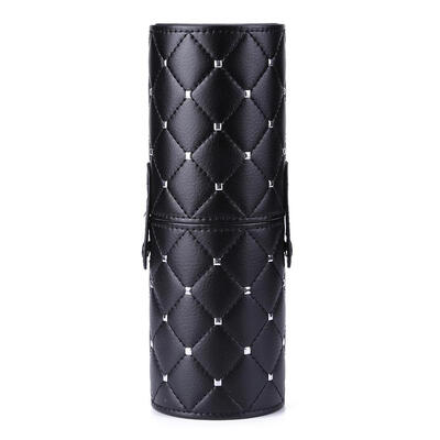 

Fashion PU Leather Makeup Brush Storage Case Empty Holder Snap Organizer