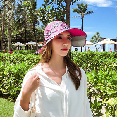 

Spring&summer Plaid retractable duck tongue Cap Baseball Cap