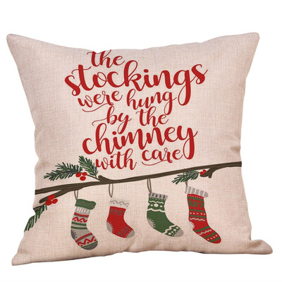 

〖Follure〗Merry Christmas Pillow Cases Cotton Linen Sofa Cushion Cover Home Decor