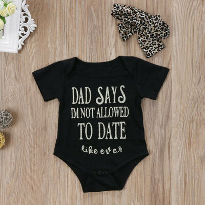 

US Stock Newborn Baby Girls Romper Bodysuit Jumpsuit Headband Outfits Clothes