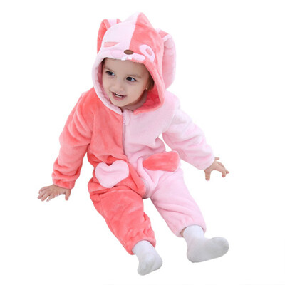 

Baby Rompers Spring Baby Clothes Flannel Baby Boy Clothes Cartoon Animal 3D Bear Ear Romper Jumpsuit Warm Newborn Infant Romper