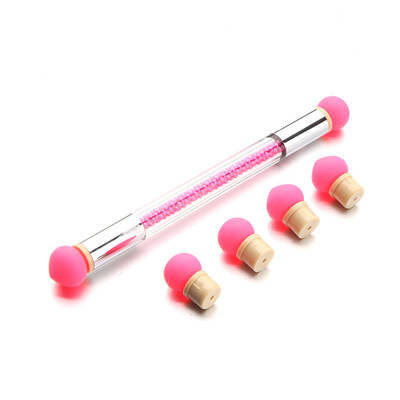 

Toponeto Glitter Powder Picking Dotting Gradient Pen Brush 6 Silica Gel Nail Art Tools