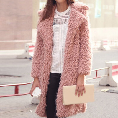

Women Winter Warm Long Sleeve Coat Loose Open Front Jacket Outwear Lapel Tops