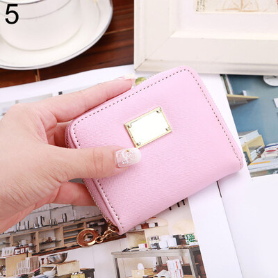 

Women Faux Leather Small Mini Wallet ID Card Holder Zip Coin Purse Handbag