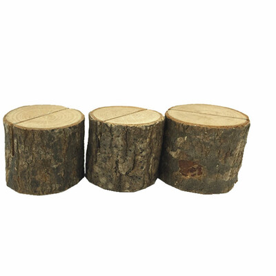 

10pcs Wooden Stump Design Business Cards Holder Wedding Party Name Place Card Stand Office Desk Menu Photo Clips