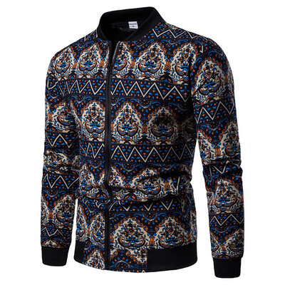 

Men Coat Jacket Autumn New Outdoor Military Floral Zipper Pocket Outwear Jacket