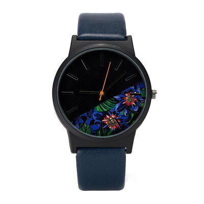 

PU Leather Garden Flowers Men&Women Quartz Watch Wristwatch