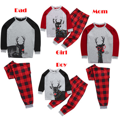 

Tailored Women Family Matching Deer Christmas Xmas Pajamas Pants Set Sleepwear Nightwear
