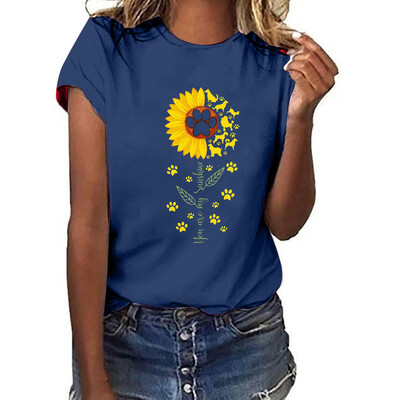 

Starmoon Women Summer Printing Pockets Short Sleeve Shirt Casual Tunic Tops Blouse