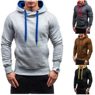 

Men Winter Hoodies Slim Fit Hooded Sweatshirt Outwear Sweater Warm Coat Pullover