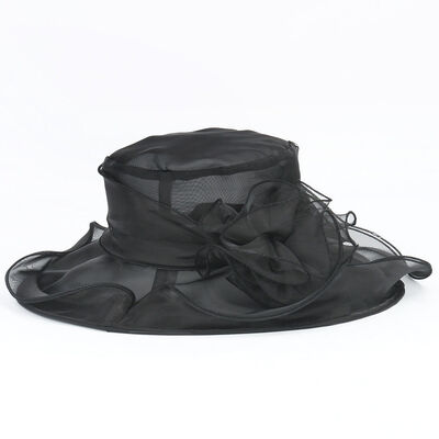 

Fashion Women Lace Wide Brim Kentucky Derby Sun Hat Wedding Tea Party Church Cap