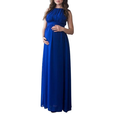 

Long Maternity Dresses Women Sleeveless Solid Color Loose Photography Props