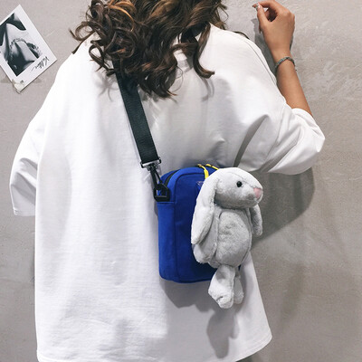 

Childrens small bag female 2019 new cartoon cute rabbit bag ins Japanese Harajuku student canvas messenger bag