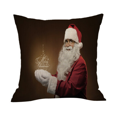 

Tailored Happy Christmas Pillow Cases Linen Sofa Cushion Cover Home Decor Pillow Core