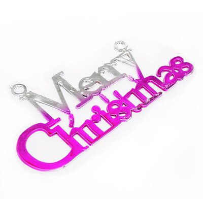 

〖Follure〗Christmas Tree Decoration Shiny Merry Letter Card for Xmas Hanging Ornament