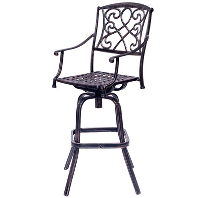 

30" Antique Cast Aluminum Swivel Bar Stool