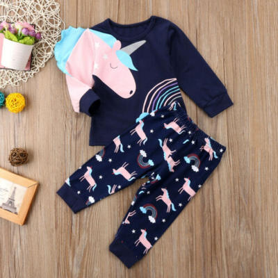 

Kids Baby Girls Unicorn Tops T shirt Sweatshirt Long Pants Outfits Set Clothes