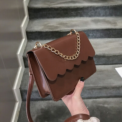 

Tailored Women Fashion Casual Solid Color Leather Shoulder Bag Messenger Bags Chain Totes