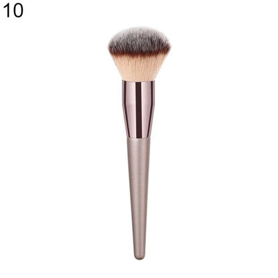 

1Pc Champagne Gold Handle Eyebrow Foundation Powder Flame Makeup Brush Portable