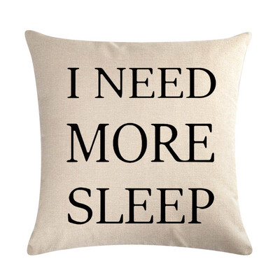 

English Letter Blessing Series Love You More I Need More Sleep Keep Calm Linen Cotton Cushion Cover Home Sofa Decor Pillowcase