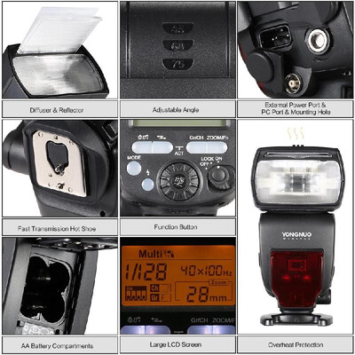 

YONGNUO YN660 GN66 24G Wireless Transmission Transceiver Master Slave Speedlite Flash for Nikon Canon Pentax DSLR Camera Compatib