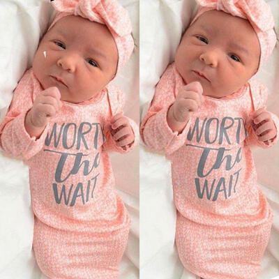 

UK 0-18M Newborn Baby Infant Swaddle Wrap Blanket Cotton Sleeping BagHeadband