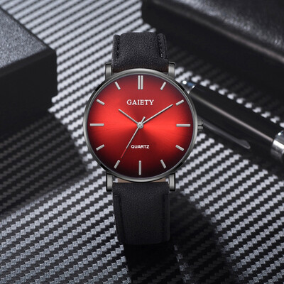 

Gobestart Fashion Simple Casual Mens Watch Business Leather With Strap Mens Watch