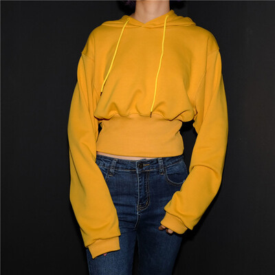 

Tailored Women Ladies Autumn Hip Solid Hooded Long Sleeve Sweatshirt Pullover Tops Shirt