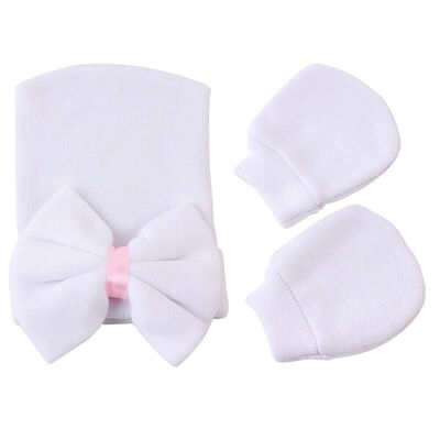 

SUNSIOM Newborn Handguard Baby Hat Gloves Anti Scratch Mittens Face Protection Set