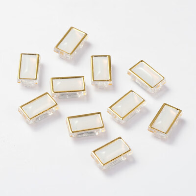 

Sew on Taiwan Acrylic Garment Accessories Rectangle WhiteSmoke 125x75x7mm Hole 1mm