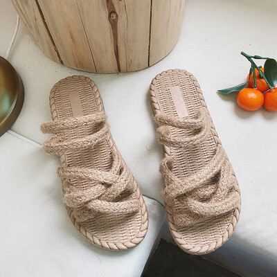 

2019 new summer hundred with long skirt plastic sandals fairy wind net red ins tide gentle evening shoes flat bottom