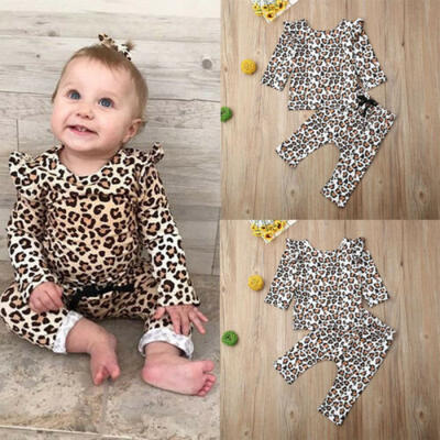 

Toddler Kids Baby Girl T-shirtPants Leggings Solid 2pcs Outfits Set Clothes