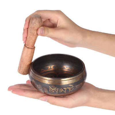 

Exquisite 39 inch Handmade Tibetan Bell Metal Singing Bowl with Striker for Buddhism Buddhist Meditation & Healing Relaxation