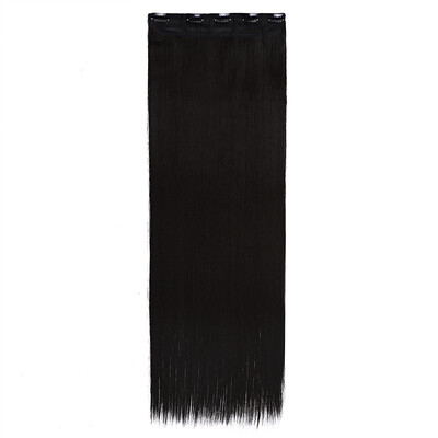 

Synthetic Fiber Clips in on Hair Extension 34 Full Head One Piece 5 Clips Long Silky Straight Curly Wavy