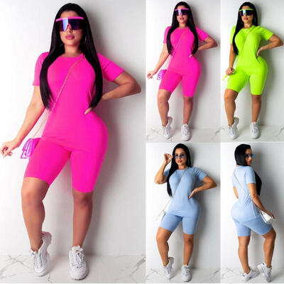 

2PCSSet Women Sports Suit Shirt Top Pants Outfit Yoga Workout Clothes Tracksuit