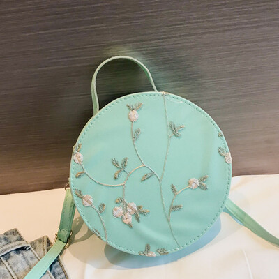 

Tailored Womens Fashion Lace Fresh Handbag Crossbody Bag Solid Color Small Round Bag