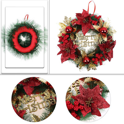 

Tailored Christmas Wreath Decor For Xmas Party Door Wall Hanging Garland Ornament 30CM