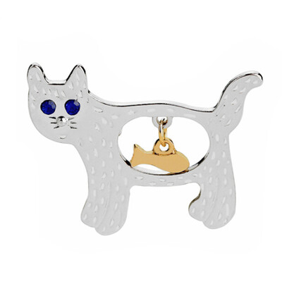 

Vintage Jewelry Rhinestone Crystal Wedding Bouquet Cat Brooch Pin Decoration