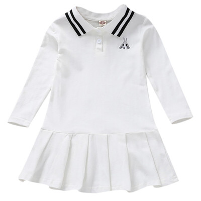

Autumn Casual Baby Girls Long Sleeve Pleated Design Dress Children Pageant Sundress