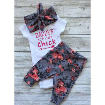 

UK Newborn Baby Girls Tops Romper Bodysuit Pants Leggings Floral Outfits trert