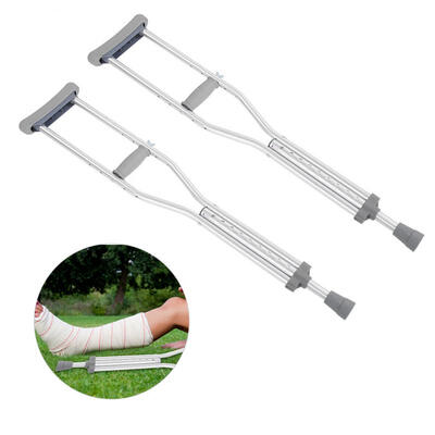

Greensen 102cm Aluminum Alloy Push Button Adjustable Crutches with Pads Adult Walking Crutches