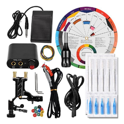 

Tattoo Machine Kit Conventional Hook Line Rotary Tattoo Machine Gun Tattoo Machine Color Wheel Exercise Tattoo Tools for Tattoo Ar