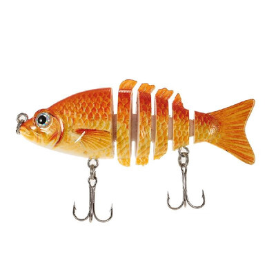 

85mm 11g 33" 6-segement Multi Jointed Fishing Life-like Hard Lure Minnow Swimbait Bait 2 Treble VMC Hooks