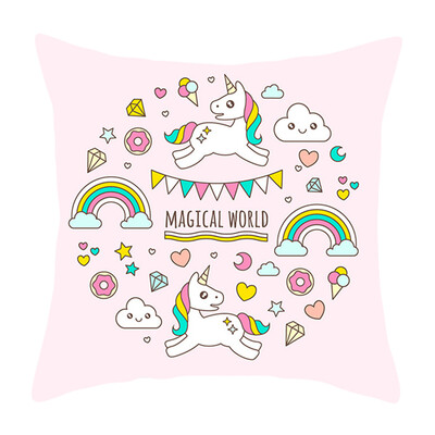 

Unicorn Cushion Cover Home Decor Square Pillow Case Cushion Cover Car Waist Sofa